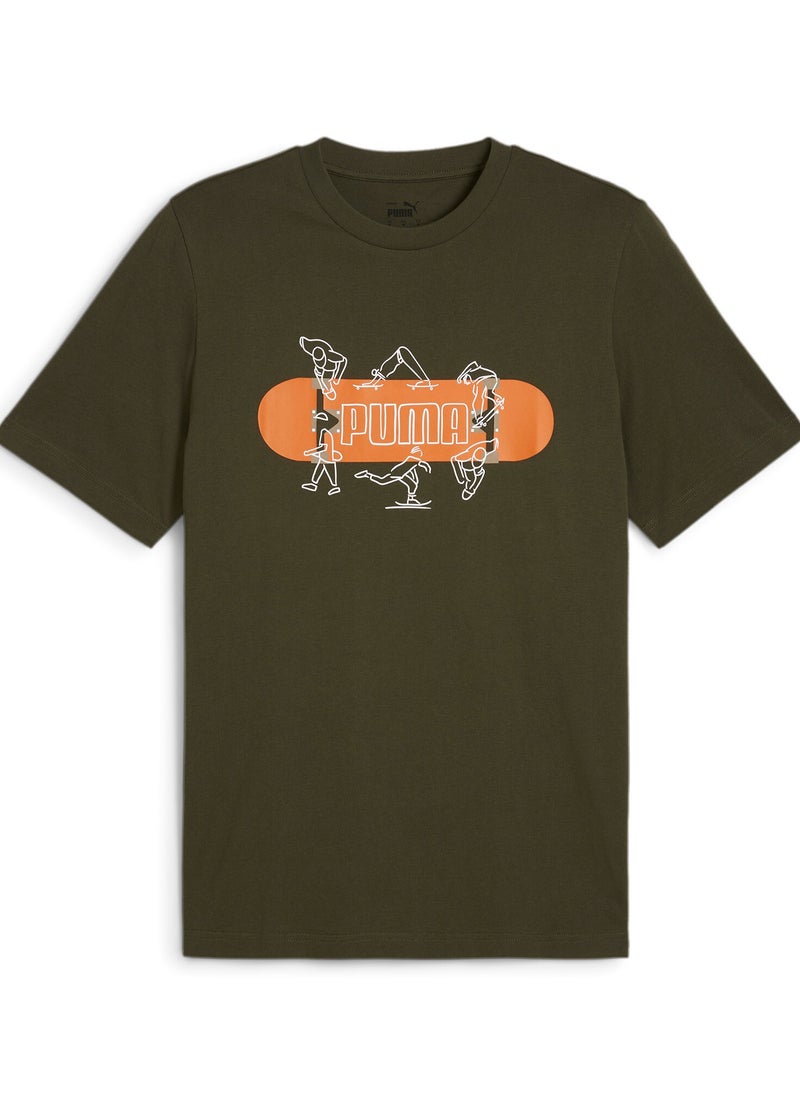 PUMA Graphics Skateboard Tee Dark Olive  - Image 1