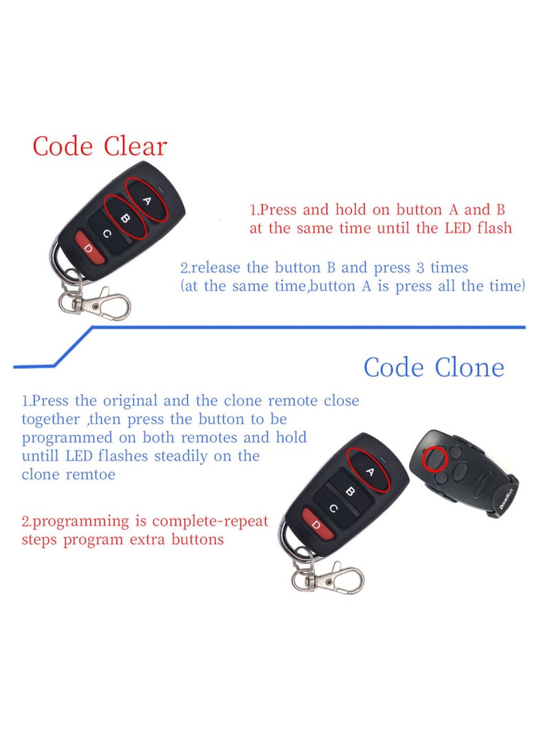 Excefore - 3pcs 433mhz Garage Door Cloning Remote Control Keys Universal Strong Wireless Copy Remote Control Keychain - Image 1