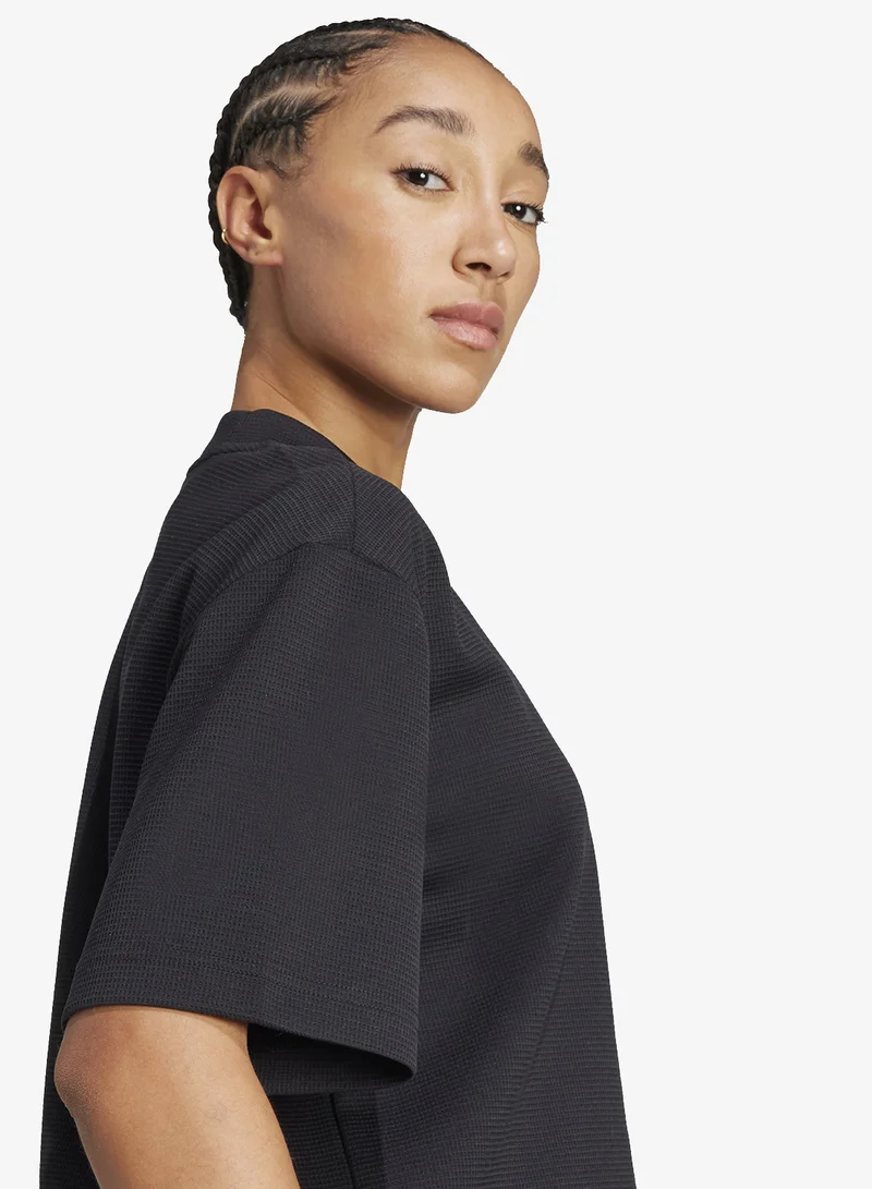 Adidas BLACK Yoga Motion Waffle T-Shirt for Women | Best Price UAE