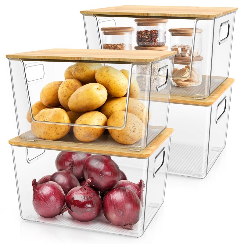 IDEATECH Kitchen Organizers and Storage Stackable Kitchen Counter Organizers for Onion Potato Fruit Produce Vegetable  2 2Set