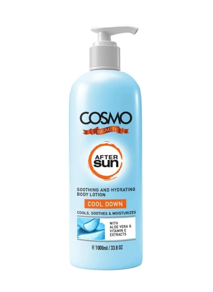 COSMO After Sun Soothing And Hydrating Body Lotion Cool Down With Aloe Vera And Vitamine E Extracts1000Ml 
