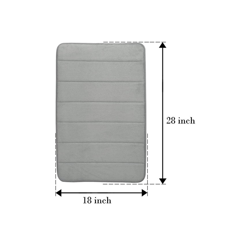 BEAR GRIPS BEAR GRIPS Memory Foam Bathroom Door Mat NonSlip Anti Skid Ultra Soft Super Water Absorption Thick and Easy to Dry Size 45 X 70 cm Color Light Grey Pack of 2  - Image 3