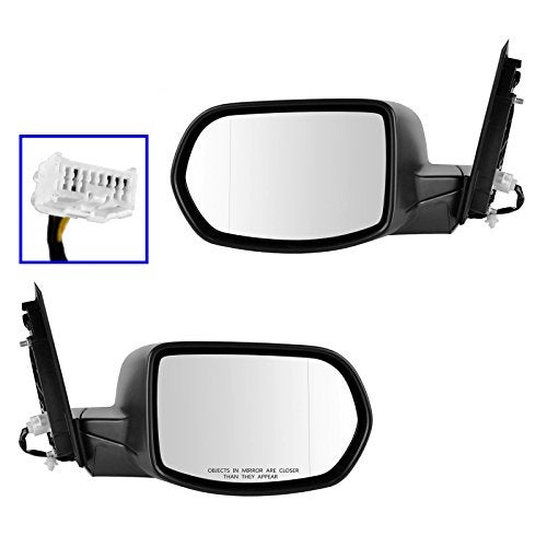 TRQ Driver & Passenger Side Mirror Set with Heat Compatible with 2012-2015 Honda CR-V HO1320269 HO1320295 HO1321269 - Image 1