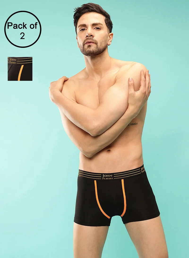 جون بلاير John Players Pack of 2 Cotton Trunk with Striped Waistband
