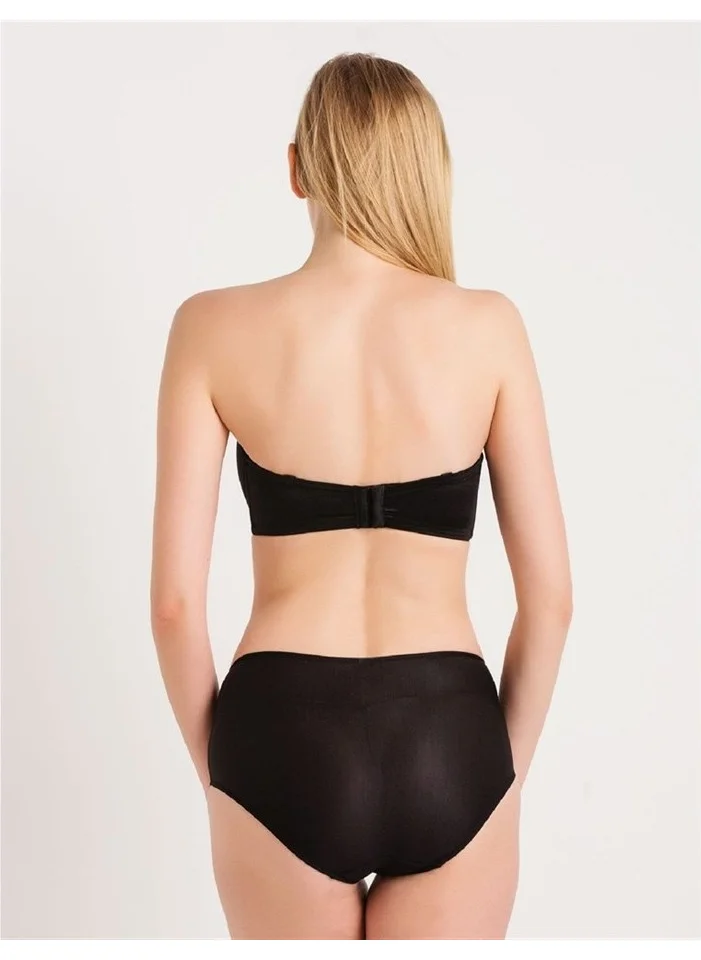 ماجيك فورم 7038 Plain Fabric Plus Size Thin Sponge Strapless Bra - Black