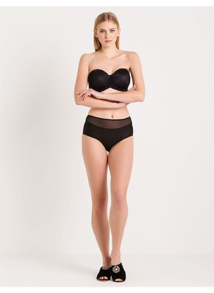 Magic Form 7038 Plain Fabric Plus Size Thin Sponge Strapless Bra - Black  - Image 1