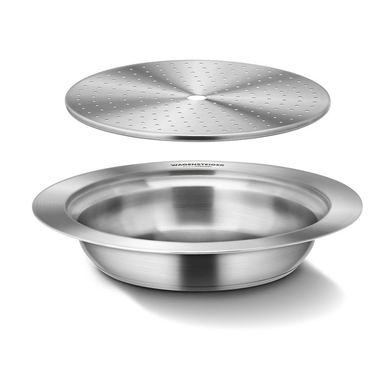 WAGENSTEIGER Stainless Steel Steam Food Warmer Pan with Perforated Tray, Food Steamer, Multipurpose Cooking Pan for Steaming, Boiling, and Warming Food, Korean Style Communal Food Dishes (Silver, 20.6cm / 8.12inch) - Image 2