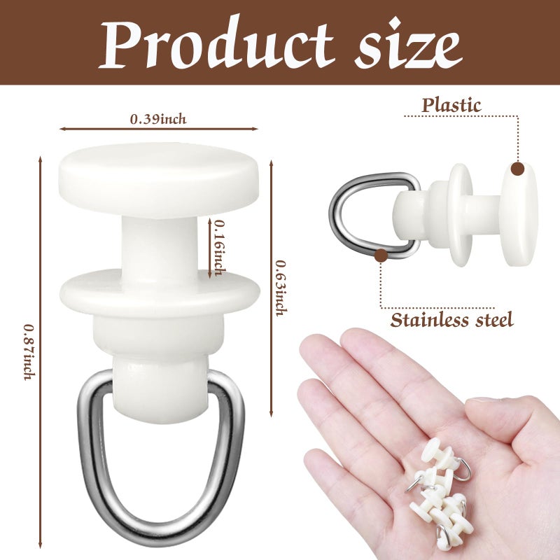 Craftsatin Plastic Curtain Track Hooks Ceiling Sliding Curtain Glider Tracks Accessories for Living Bedroom Shower Privacy Rv Garage Divider Track and Hooks(100 Pcs) - Image 2