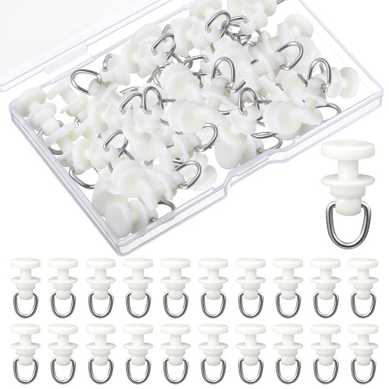 Craftsatin Plastic Curtain Track Hooks Ceiling Sliding Curtain Glider Tracks Accessories for Living Bedroom Shower Privacy Rv Garage Divider Track and Hooks(100 Pcs) - Image 1