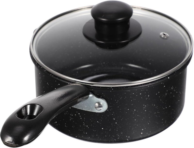 Nonstick Milk Pot and Saucepan with Lid 16cm Maifan Stone Coating Household Kitchen Cooking Pot for Food and Sauce Preparation - Image 1