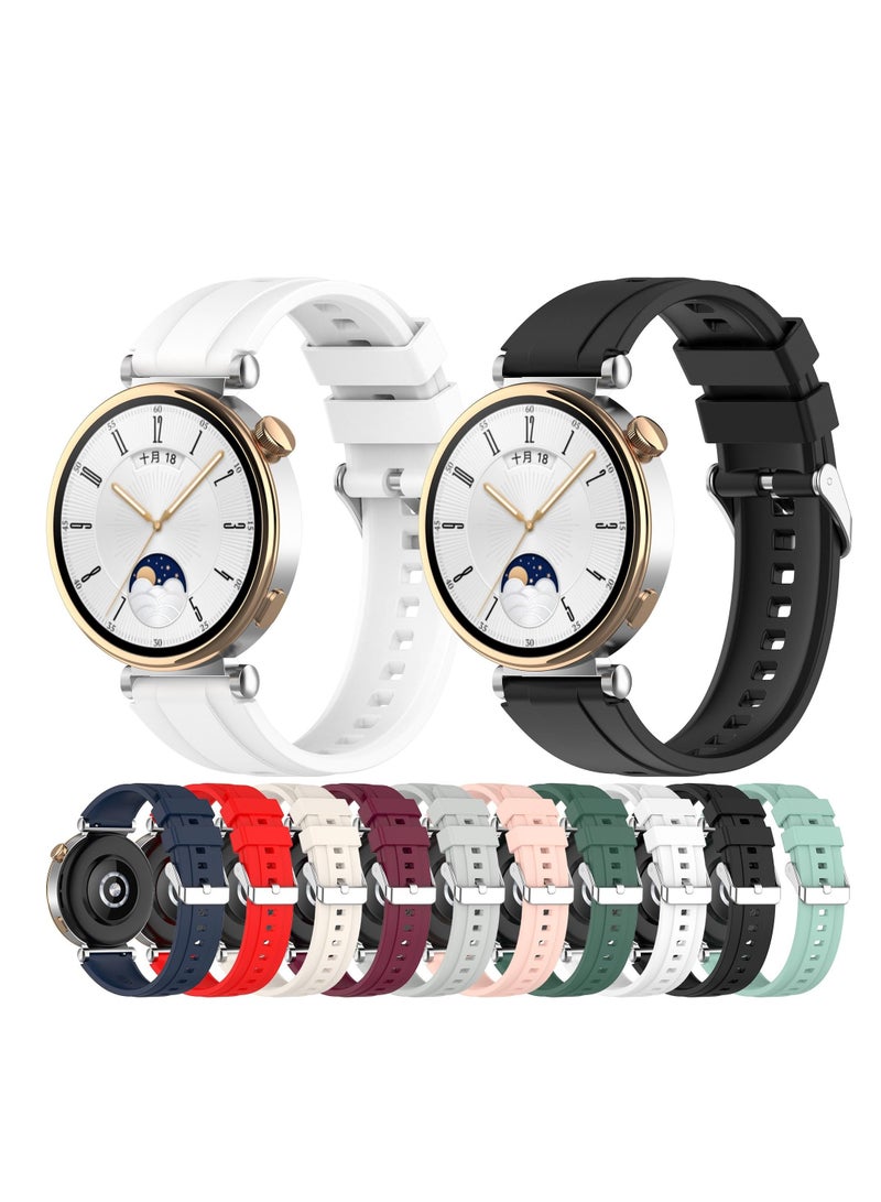 SYOSI 2Pack Silicone Watch Bands, Bands Compatible for Huawei Watch GT 4 Smartwatch, Replacement Soft Wristband Sport Band Bracelet Waterproof Sport Strap for Huawei Watch GT 4 41MM Smartwatch Accessories - Image 1