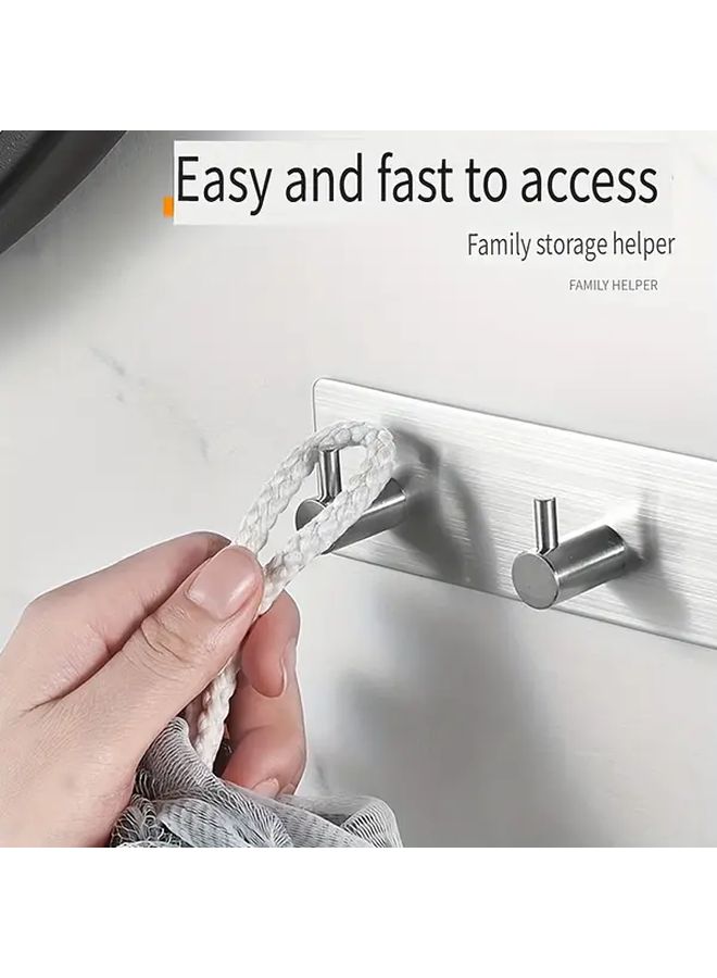 Black Oval Hooks Strong Adhesive No Drill Stainless Steel Door Hat Coat Hooks - Image 3