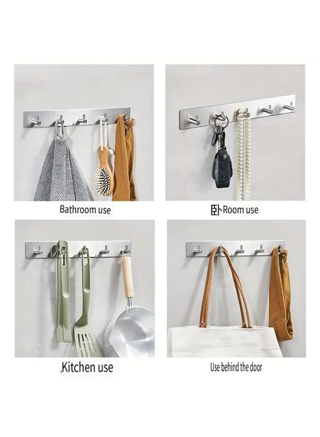 Black Oval Hooks Strong Adhesive No Drill Stainless Steel Door Hat Coat Hooks - Image 5
