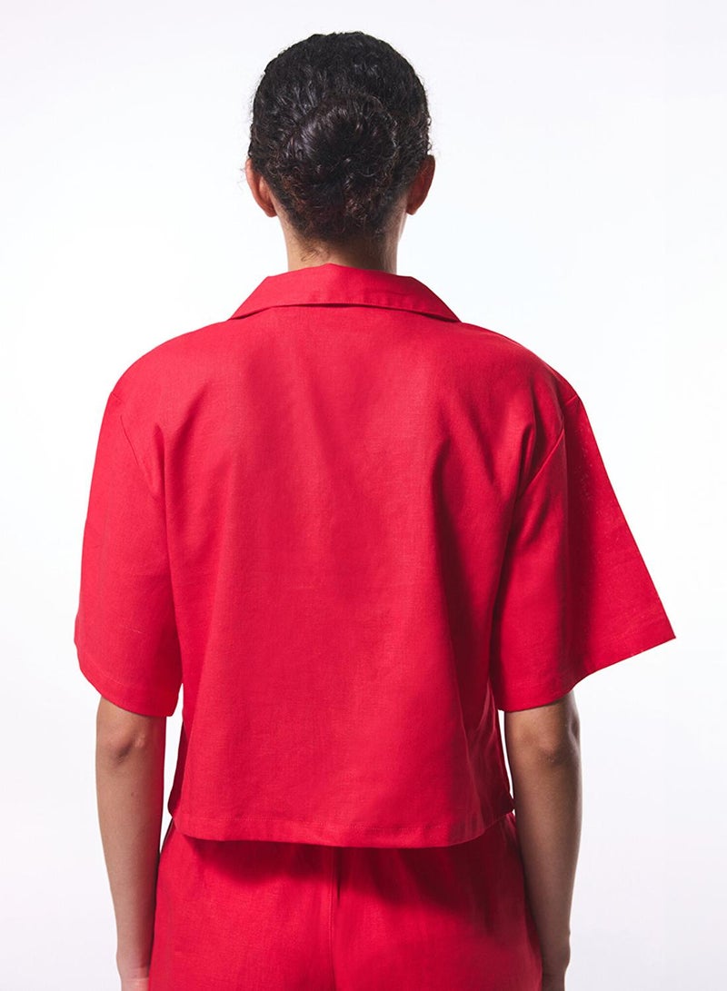 Penti Tera Gomlek Red Beachwear Shirt Swimwear - Image 2