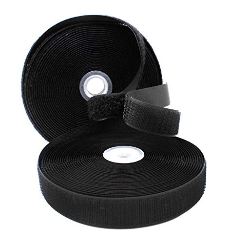 YKK Sew On Hook and Loop Manufactured 1" Black -10 Yards per roll - Image 1