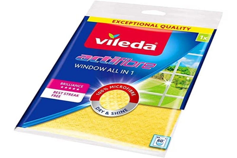 Vileda Actifibre Cloth for Cleaning Glass â€“ Yellow - Image 1