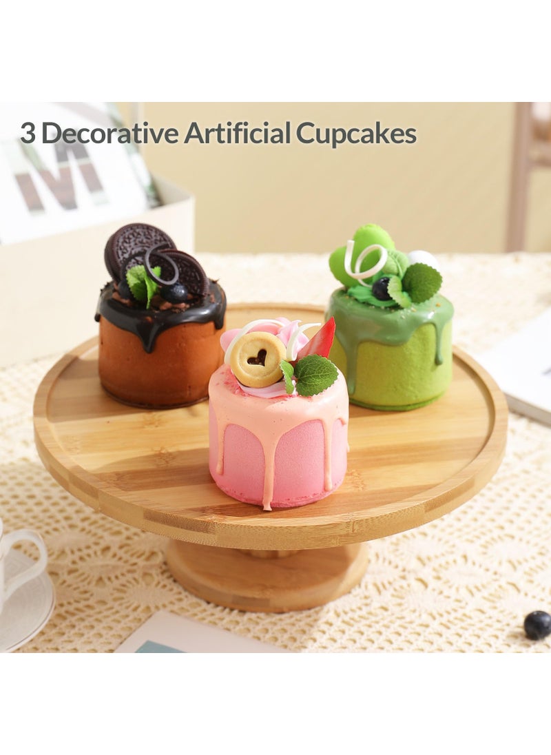 Joeabor Joeabor 3 Pcs Fake Cupcakes  Artificial Cupcakes for Display  Realistic Fake Food Faux Cake D?cor  Artificial Food for Display  Fake Desserts Pastries for Decoration  - Image 2