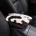 BubabyZZ Furry Car Cow Print Armrest Cover Cute Plush Center Console Pad Cars Interior Accessories for Women Men Plush Protector Fit Most Auto Vehicle SUV Truck Arm Rest Box Brown - Image 2