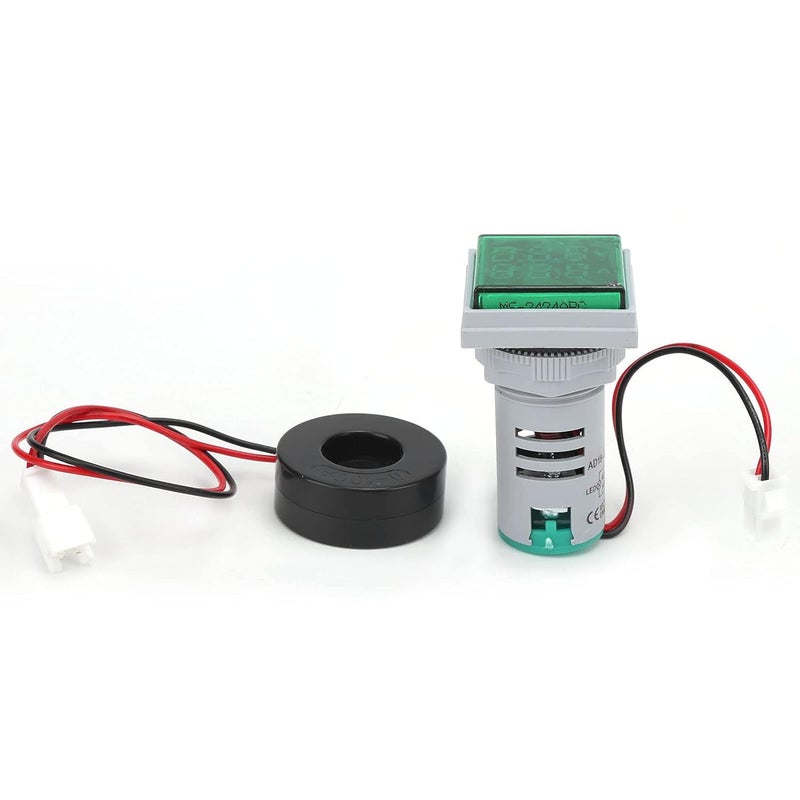 AD16 22FVA Current Voltage Meter, ABS 2in Tester Measuring Indicator, Digital Current Voltage Measurement Meter (Green) - Image 1