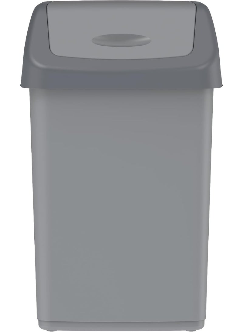 Super Plastic Dust Bin 20L Flip-Top Waste Bin With Swing Lid, Pearl Durable Garbage Dustbin for Kitchen, Bathroom & Office, Hygienic Covered Trash Can, Compact Home Use Grey - Image 4