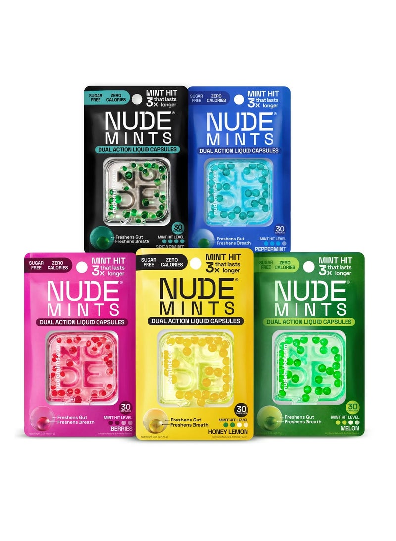NUDE Mints Dual Action Liquid Breath Freshener, Melon Flavor, 30 Capsules – Long-Lasting Freshness & Dry Mouth Relief - Image 5