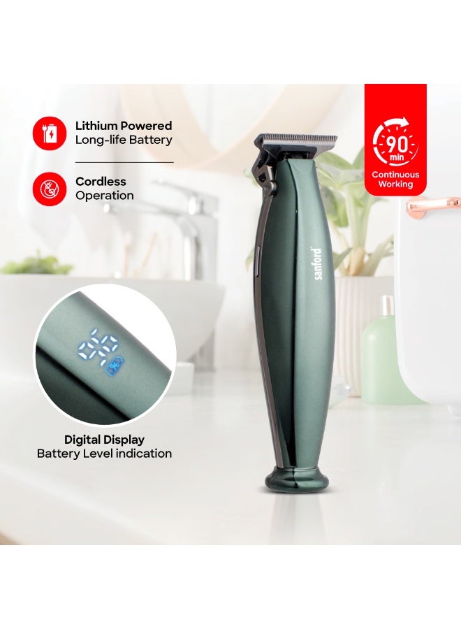 سانفورد ماكينة قص الشعر T-Blade، قابلة لإعادة الشحن، شفرات من الفولاذ الصلب، شحن USB من النوع C، تعمل لمدة 90 دقيقة، شاشة LED رقمية - Image 3