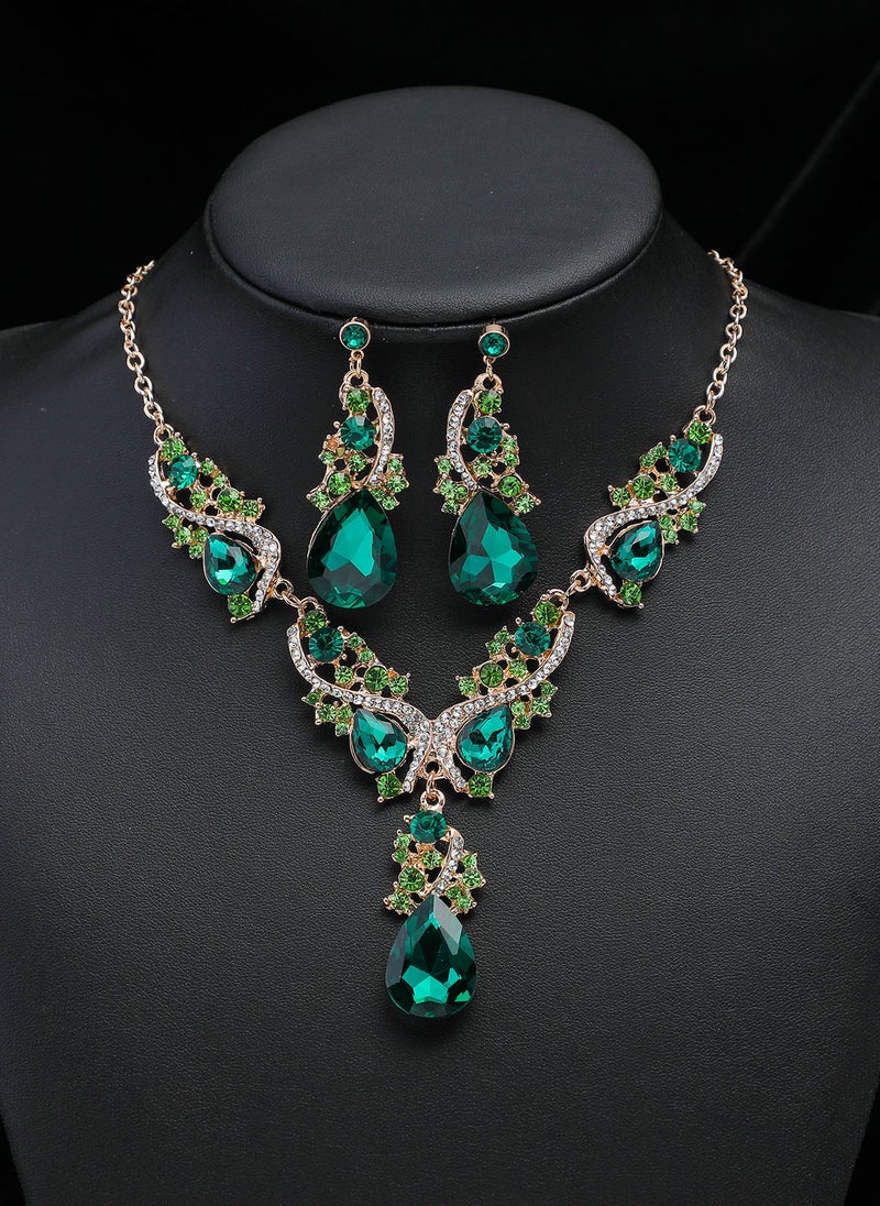 Sharpdo 2-Piece Elegant Retro Necklace and Earrings Set - Image 2