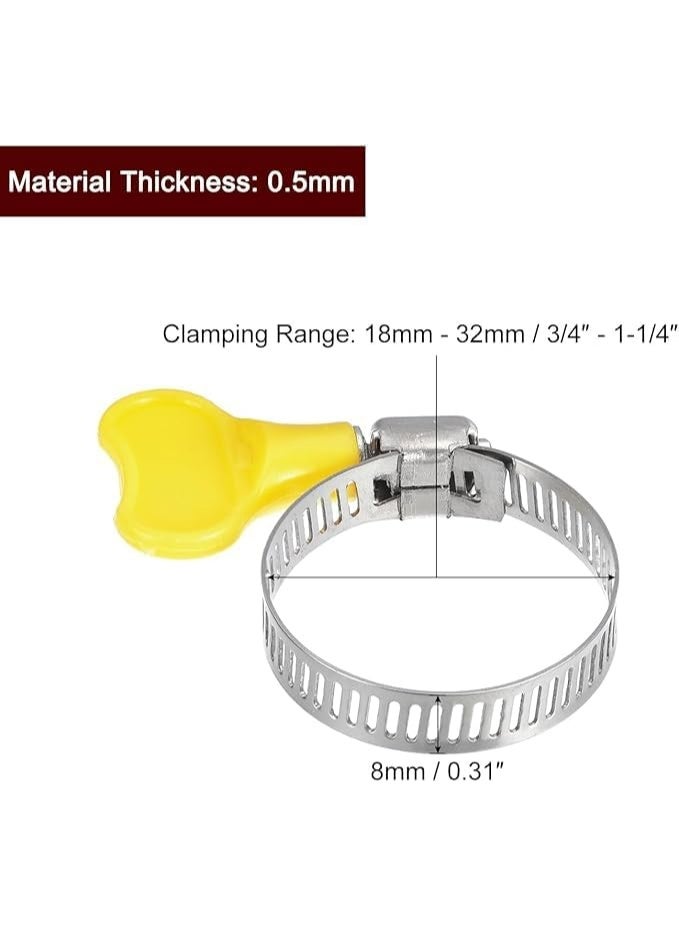 VITION 12pcs Steel Hose Clamps, 18-32mm Adjustable Pipe Clips with Plastic Handle for Securing Connections Gas Lines, Water, Oil Pipes - Image 2