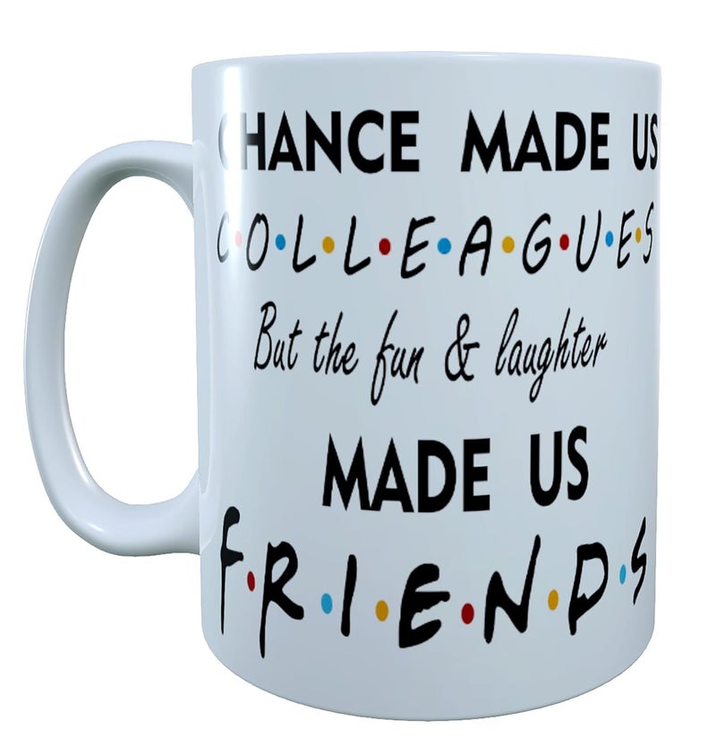 My D SQUARE Coffee Mug with Motivational Quote Chance Made us Friends Birthday Return Gifts for Boys Girls Friend Women 1 Piece White Ceramic Cup 325 Ml - Image 1
