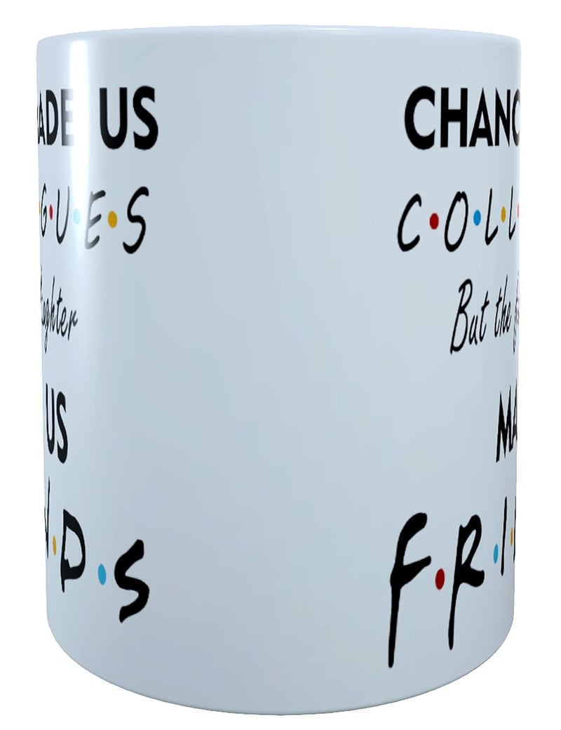 My D SQUARE Coffee Mug with Motivational Quote Chance Made us Friends Birthday Return Gifts for Boys Girls Friend Women 1 Piece White Ceramic Cup 325 Ml - Image 3