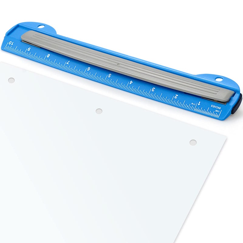 Eagle 3 Hole Punch Portable Ring Binder 3 Hole Punch Paper Puncher with Integrated Ruler 5 Sheets Capacity for Ring Binders Office and School Supplies Blue