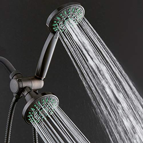 AquaDance Antimicrobial/Anti-Clog High-Pressure 30-setting Shower Combo, Microban Nozzle Protection from Growth of Mold Mildew & Bacteria for Stronger Shower! Oil-Rubbed Bronze Finish/Coral Green Jets - Image 2