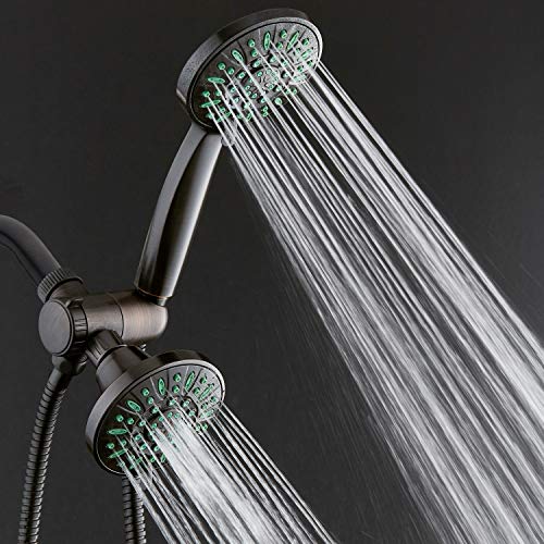 AquaDance Antimicrobial/Anti-Clog High-Pressure 30-setting Shower Combo, Microban Nozzle Protection from Growth of Mold Mildew & Bacteria for Stronger Shower! Oil-Rubbed Bronze Finish/Coral Green Jets - Image 3