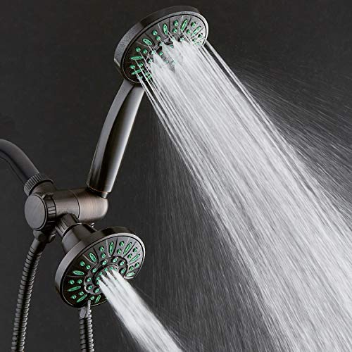 AquaDance Antimicrobial/Anti-Clog High-Pressure 30-setting Shower Combo, Microban Nozzle Protection from Growth of Mold Mildew & Bacteria for Stronger Shower! Oil-Rubbed Bronze Finish/Coral Green Jets - Image 4