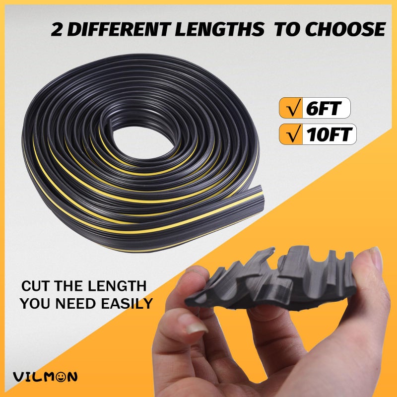 vilmon 6FT Floor Cord Cover-Cord Cover Floor,Power Cable Protector Soft Extension Floor Cable Cover to Organize and Protect Wire on Floor, Electrical Cord Covers for Floor (6ft) - Image 3