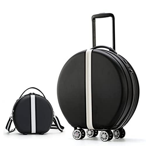 TOURTIER Abs Travel Medium Trolley Luggage Cabin Bag, 20 Inch Luggage Suitcase With 4 Double Spinner Rolling Wheels (Black, 53 cm, hard) - Image 1