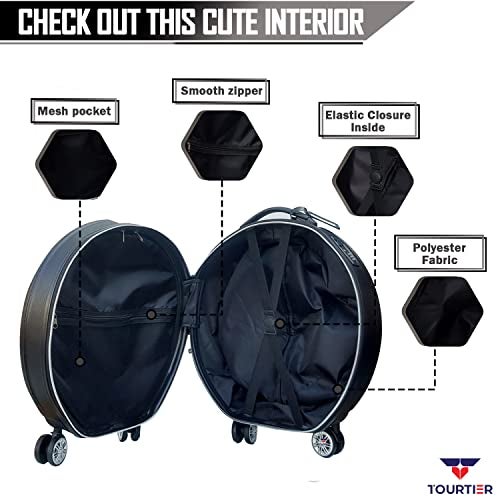 TOURTIER Abs Travel Medium Trolley Luggage Cabin Bag, 20 Inch Luggage Suitcase With 4 Double Spinner Rolling Wheels (Black, 53 cm, hard) - Image 5