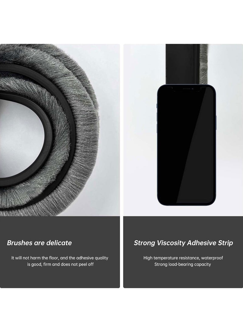 Door Sweep for Bottom of Door, Integrated Design with Brush, Self Adhesive Under Door Draft Stopper, Door Seal Dust/Noise/Hot or Cold Air Insulation (Black) - Image 3