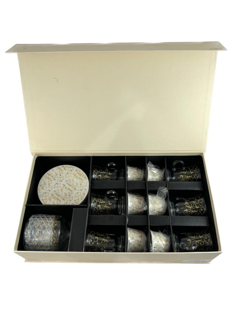 Homemaker 20-Piece Tea Set – Porcelain Coffee Cups & Tea Saucers, Glass Tea Glasses & Sugar Bowl – Elegant Tea and Coffee Set for Any Occasion - Image 4