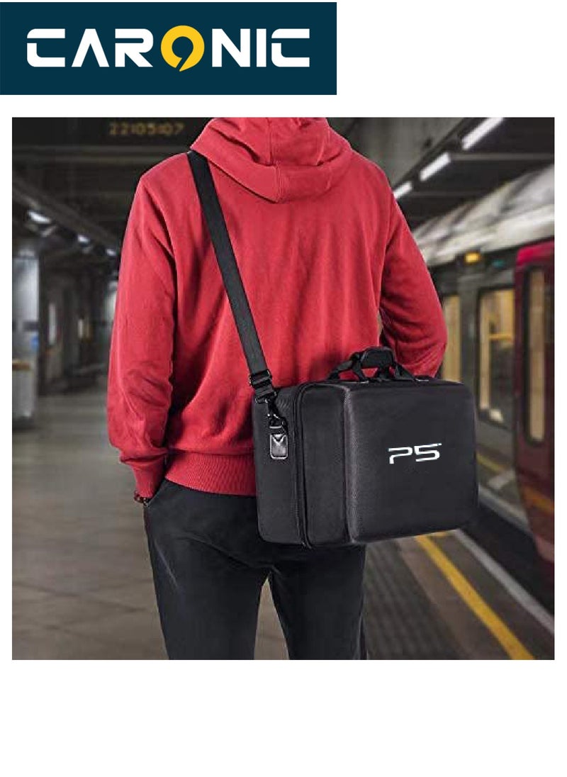 CARONIC PS5 Carrying Case Travel Storage Bag Compatible with Playstation 5 Black  - Image 3