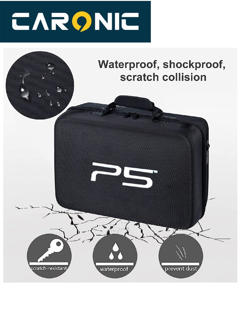 CARONIC PS5 Carrying Case Travel Storage Bag Compatible with Playstation 5 Black  - Image 5