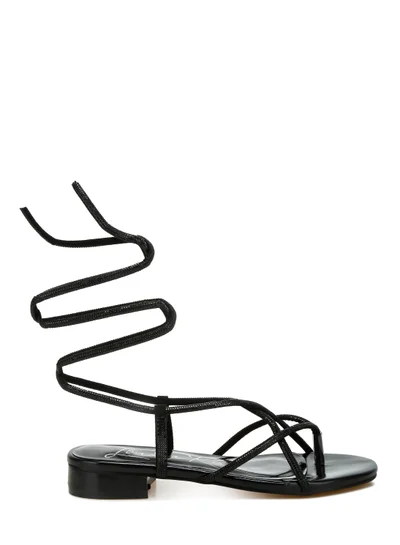 London Rag Strappy Lace-Up Sandals in Black