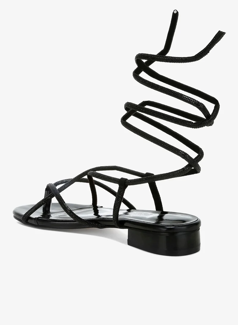 London Rag Strappy Lace-Up Sandals in Black