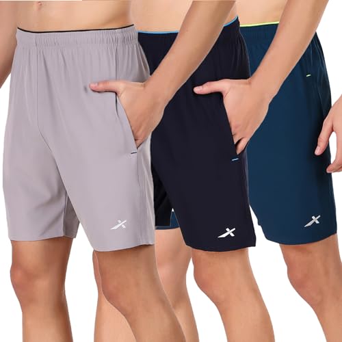 VECTOR X Solid Men Sports Shorts 100% Polyester (Pack of 3) - Image 1