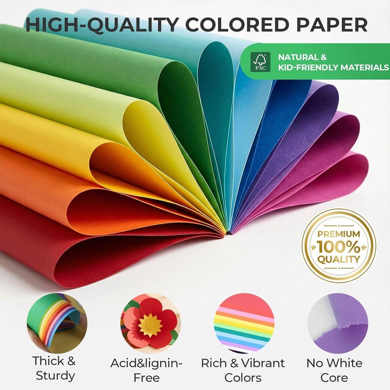 Koogel 40 Sheets Colored Cardstocks, 8.5 x 11 Inches/ 180gsm Art Craft Paper 30 Colors Scrapbook Paper for DIY Crafts Card Making, Scrapbook, Back to School Supplies - Image 2