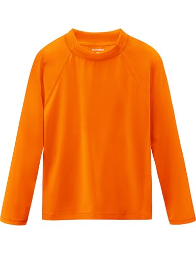 Smarash Boys Swim Shirts UPF 50+ Rash Guard Long Sleeve Quick Dry UV Protection Surfing Shirt Pool Bathing Shirt for Baby Toddler 3T Vivid Orange - Image 1