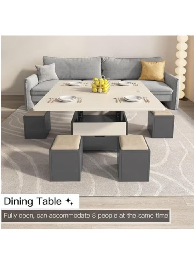 Generic Multifunctional Adjustable Height Modern Dining Table Set Coffee Table Set  - Image 4