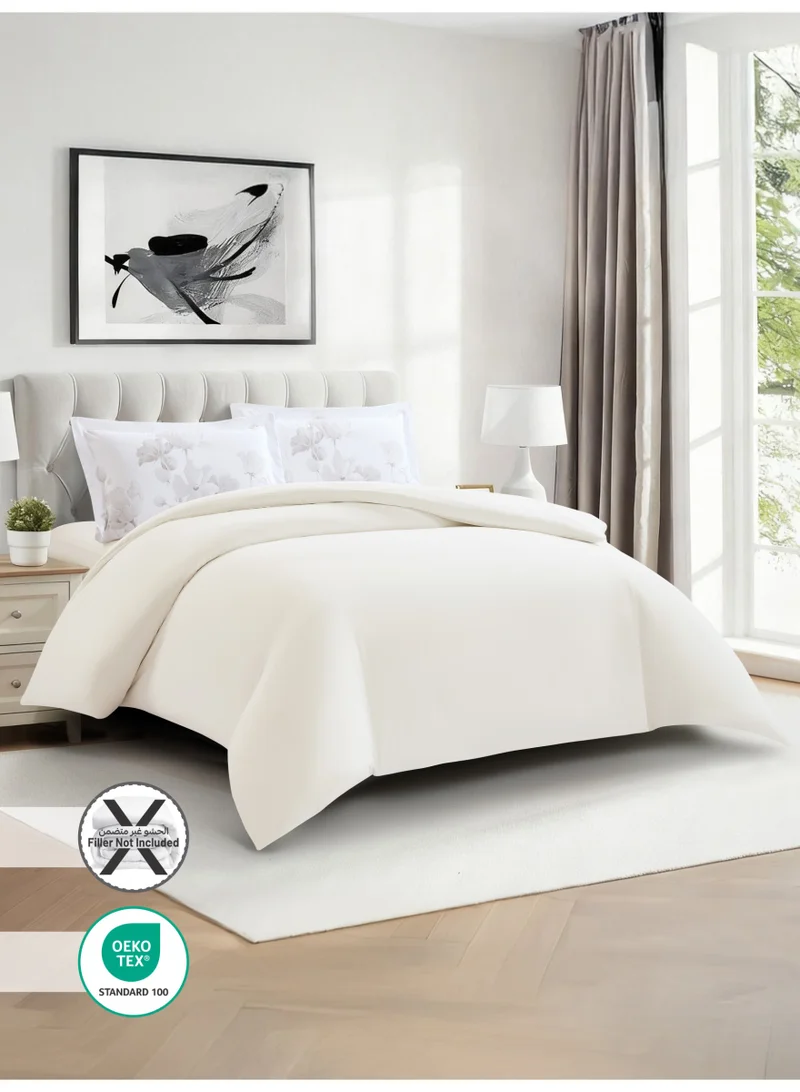 Donetella QUEEN (150x200 cm) Solid Duvet Cover Set, Fits 150 × 200 cm Bed, Queen Size 4-Piece Set, With Digitally Printed Pillow Shams, Brushed Microfiber Without Duvet Filler.  | Best Price UAE