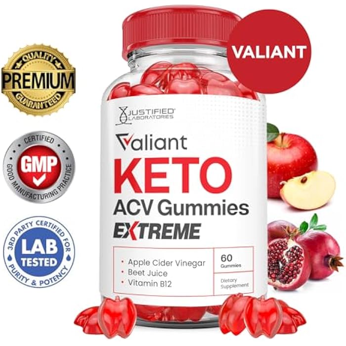 Justified Laboratories (3 Pack) Valiant Keto ACV Gummies Extreme 2000MG Valant Keto Gummies Apple Cider Vinegar Formulated with Pomegranate Beet Juice Powder B12 Vegan Non GMO 180 Gummys - Image 2