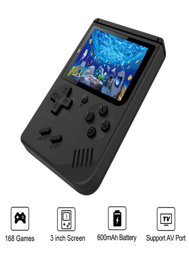 JAFATOY Retro Handheld Games Console for Kids/Adults, 168 Classic 8 Bit Games 3 inch Screen Video Games with AV Cable Play on TV (Black) - Image 5